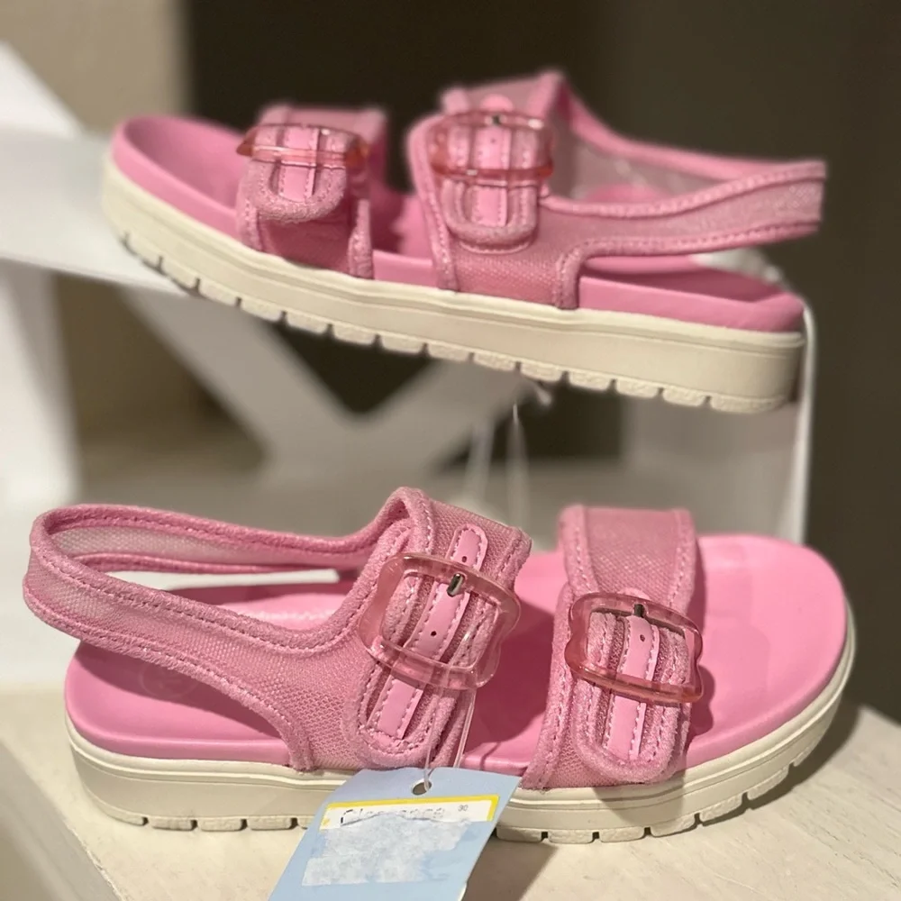 NEW Girls Toddler Riley Mesh Footbed Sandals Pink - Cat & Jack Size 10